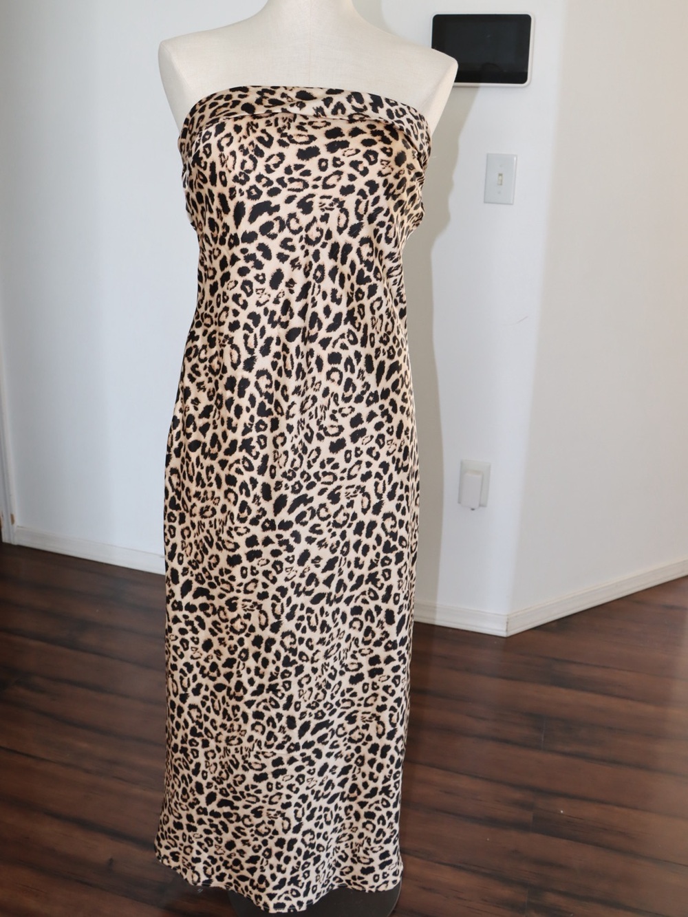 Sincerely Jules Strapless Leopard Print Maxi Dress - Tan & Black
